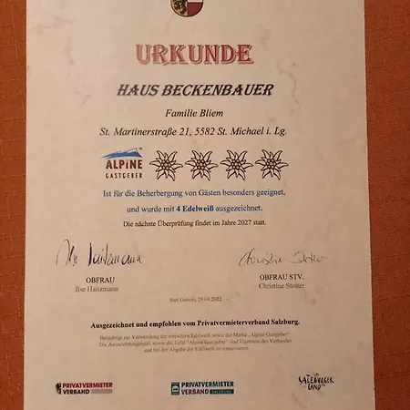 Sonnenchalet Baeckenbauer Санкт-Михель (Лунгау)